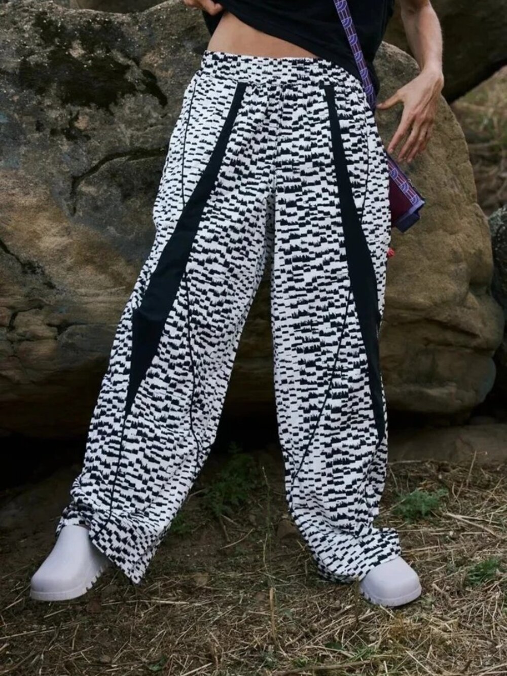 Free People FP Movement Aces Printed Pants Scratch Concrete Combo Size XS
